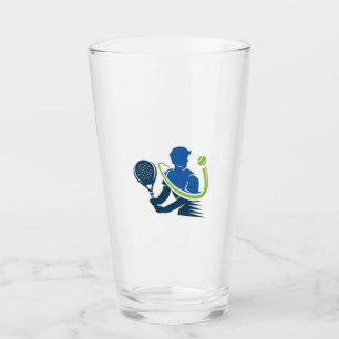 Tennis Club Logo - Dynamic Action, Sporty Style Glass