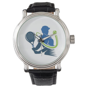 Tennis Club Logo -  Dynamic Action, Sporty Style Watch