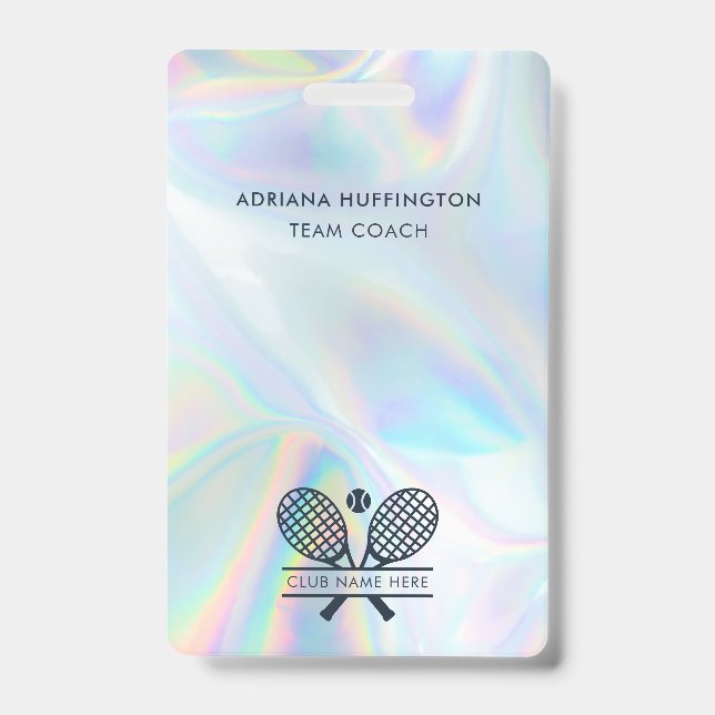 Tennis Club Logo Holographic Employee ID Badge (Front)