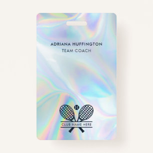 Tennis Club Logo Holographic Employee ID ID Badge