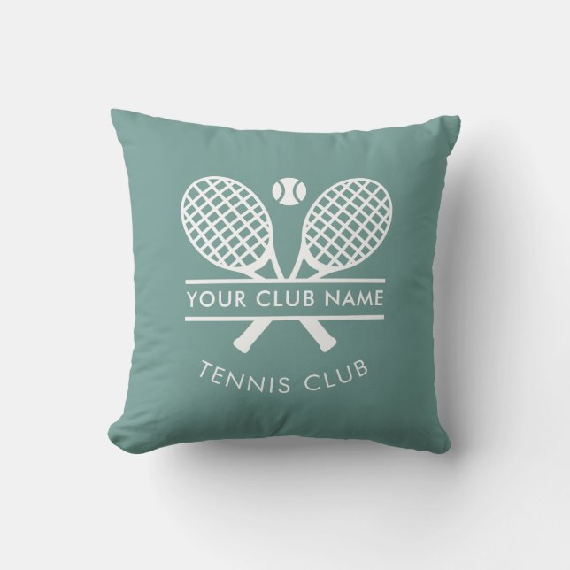 Tennis Club Name Sports Swag Any Colour Cushion (Front)