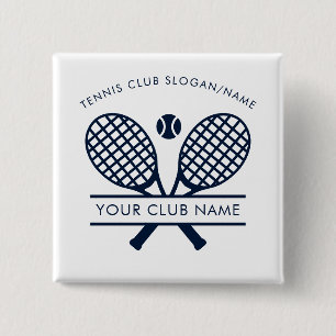 Tennis Club Name Team Coach Any Colour 15 Cm Square Badge
