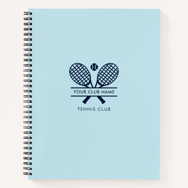 Tennis Club Name Team Trainers Navy Blue Custom Notebook (Front)