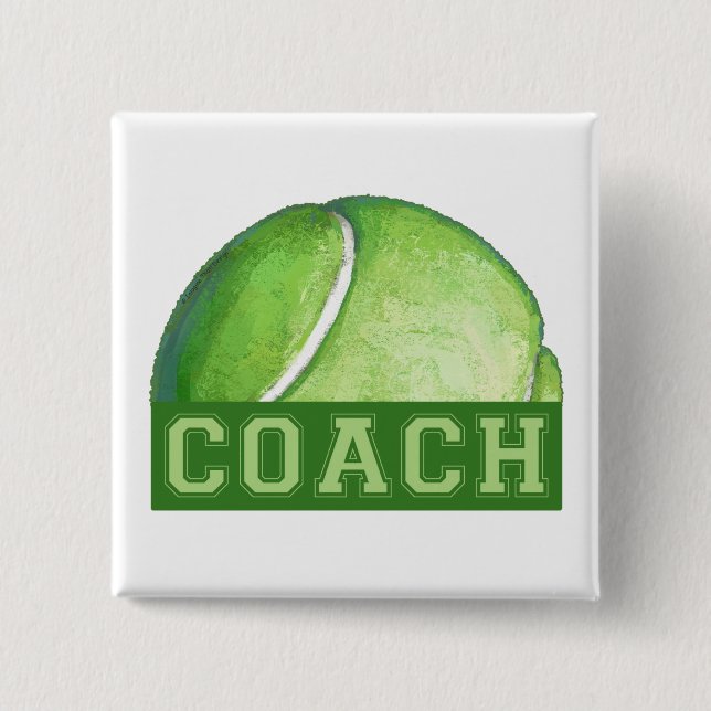 Tennis Coach 15 Cm Square Badge (Front)