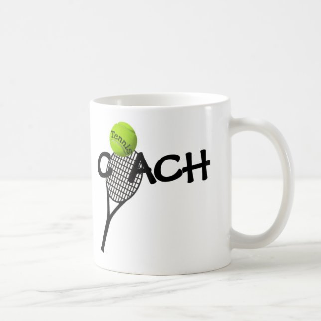Tennis Coach Ball Racquet Game Coffee Mug (Right)