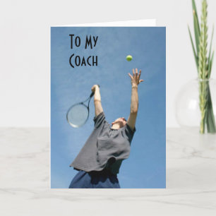"TENNIS COACH" BIRTHDAY THANKS AND WISHES THANK YOU CARD