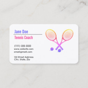 Tennis Coach Business Card