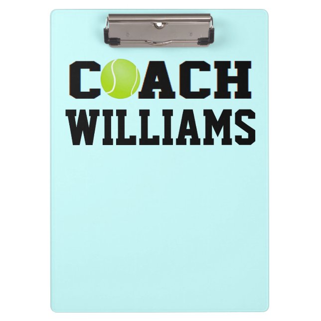 Tennis Coach - Personalised Clipboard (Front)