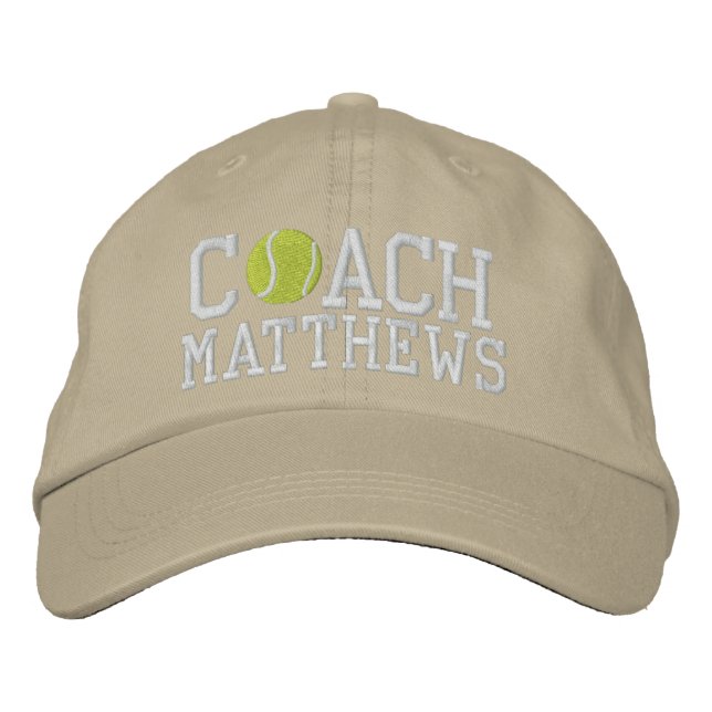 Tennis Coach Personalised Embroidered Hat (Front)