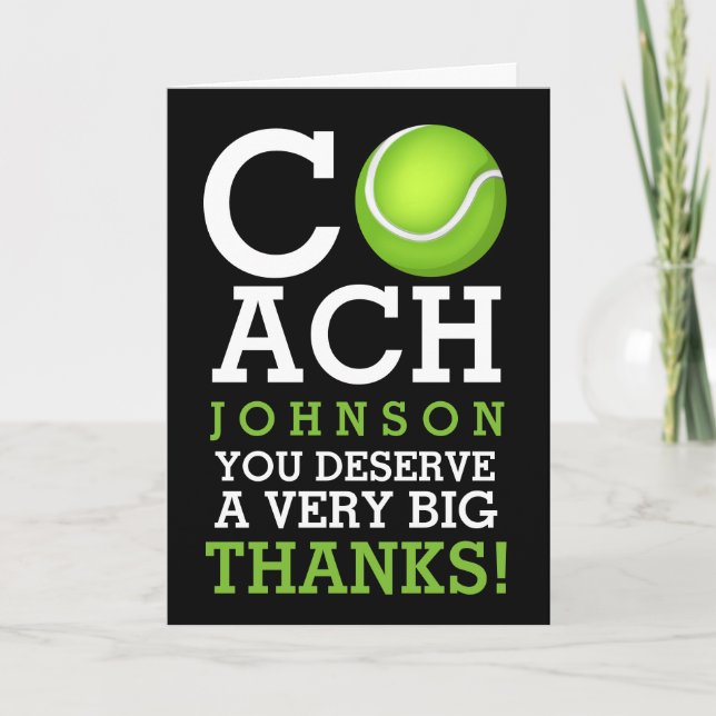 Tennis Coach Personalised Name Thank You (Front)