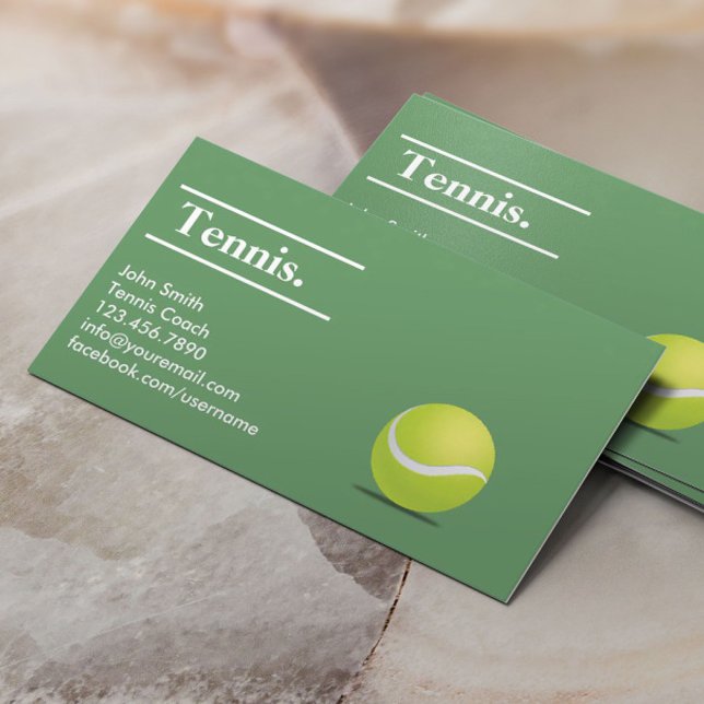 Tennis Coach Professional Minimalist Business Card (Creator Uploaded)