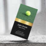 Tennis Coach Royal Gold Belt Professional Sport Business Card<br><div class="desc">Professional tennis coach business card.</div>