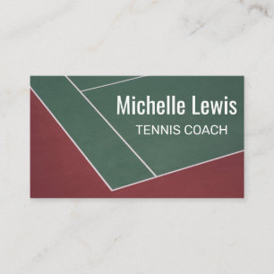 Tennis Coach Simple Professional Hard Court Sports Business Card