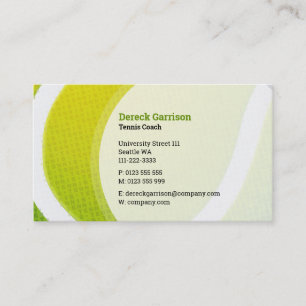 Tennis Coach Trainer Practice Lessons Business Card