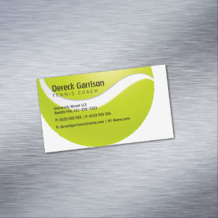 Tennis Coach   Trainer Practice Lessons Magnetic Business Card