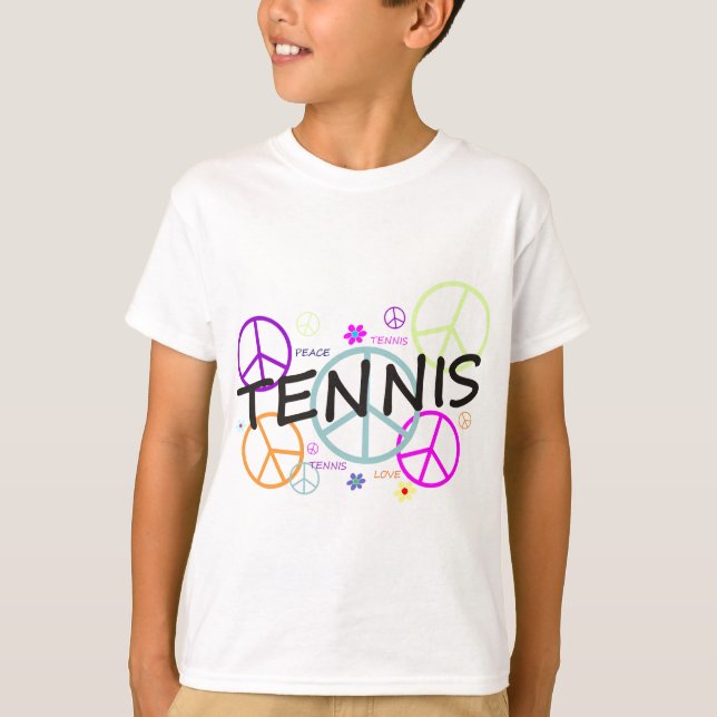 Tennis Coloured Peace Signs T-Shirt (Front)