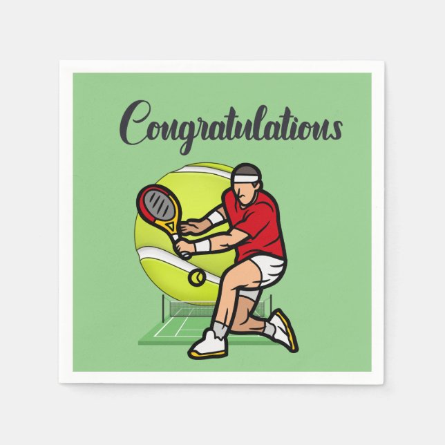 Tennis Congratulations to player  Napkin (Front)