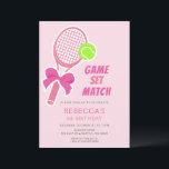 Tennis Coquette Pink Bow Girl Birthday Invitation<br><div class="desc">Tennis Coquette Pink Bow Girl Birthday Invitation</div>