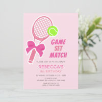 Tennis Coquette Pink Bow Girl Birthday