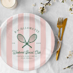 Tennis Country Club | Bachelorette  Paper Plate<br><div class="desc">Tenniscore is making its way out of the country club and onto your stationery. The look is a preppy take on luxury athleisure. This collection is made for watching tennis from a distance with a glass of lemonade. It's a hearkening back to a time of old-money sophistication, with vintage vignettes...</div>