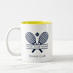 Tennis Country Club Name Elegant Modern Two-Tone Coffee Mug