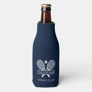 Tennis Country Club Name Navy Blue Custom Bottle Cooler