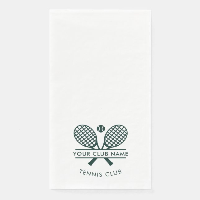 Tennis Country Club Name Racket Motif Green Napkin (Front)