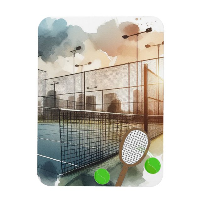 Tennis Court and Racket Magnet (Vertical)