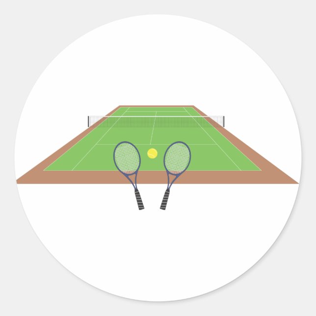 Tennis Court and Racket Stickers (Front)