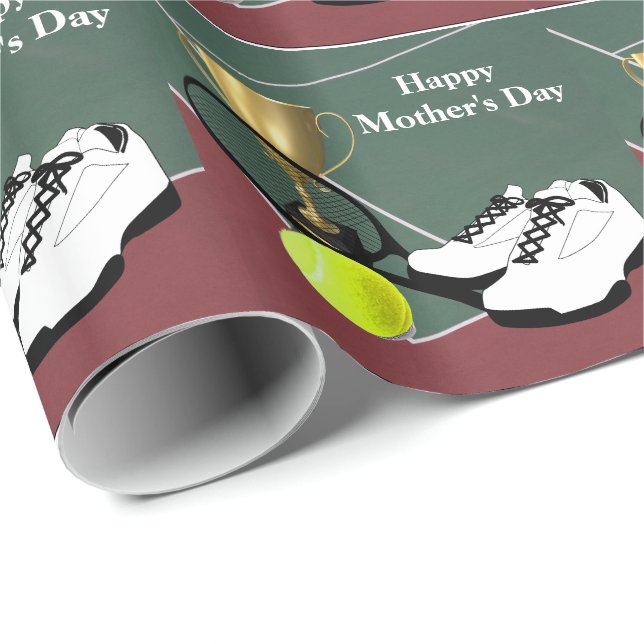 Tennis Court Ball  Shoes Mother's Day Gift Wrapping Paper (Roll Corner)
