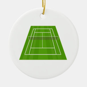 Tennis court ceramic tree decoration