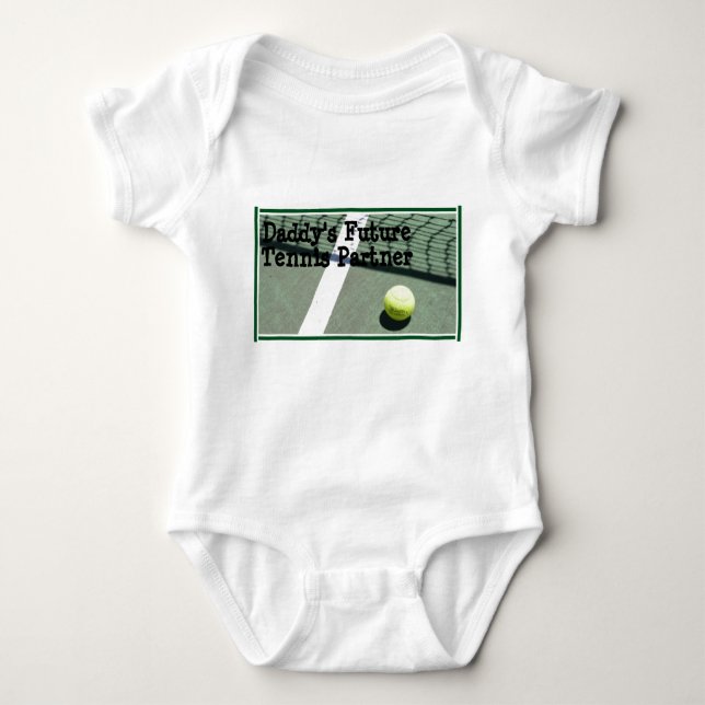 tennis_court, Daddy's Future Tennis Partner Baby Bodysuit (Front)