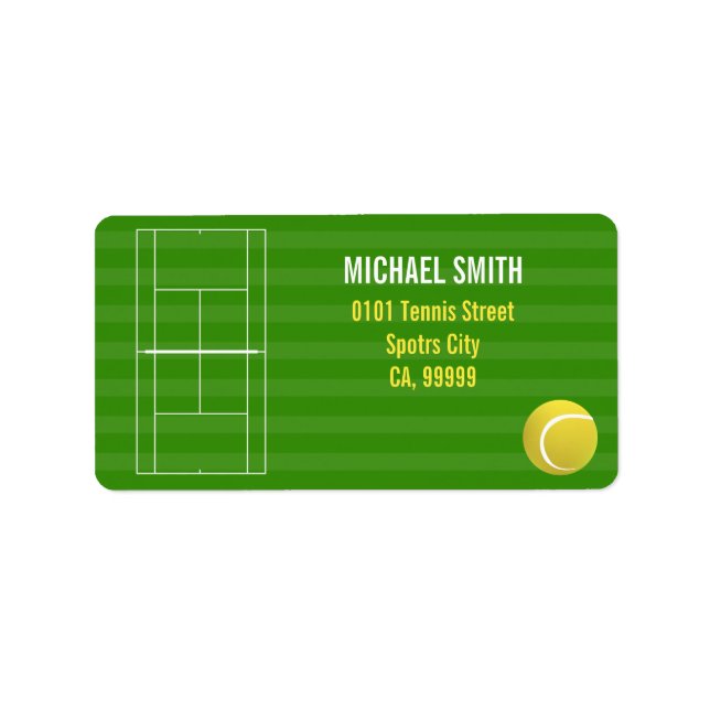 Tennis court label (Front)