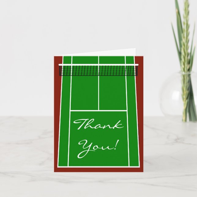 Tennis Court Layout Graphic Thank You Card (Front)