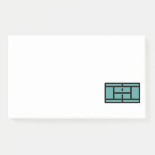 tennis-court post-it notes