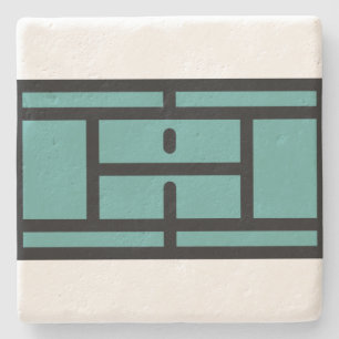 tennis-court stone coaster