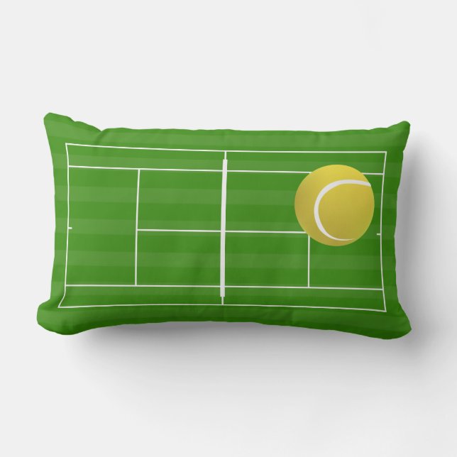 Tennis Court & Tennis Ball Lumbar Cushion (Front)