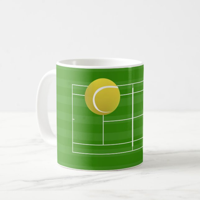 Tennis court & TENNIS ball Postage Coffee Mug (Front Left)