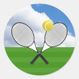 Tennis court & TENNIS RACKETS Classic Round Sticker