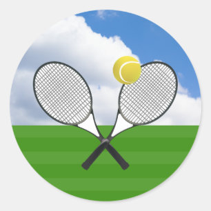 Tennis court & TENNIS RACKETS Classic Round Sticker