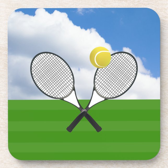 Tennis court & TENNIS RACKETS Coaster (Front)