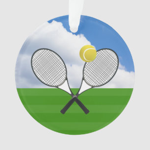 Tennis court & TENNIS RACKETS Ornament