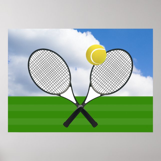 Tennis court & TENNIS RACKETS Poster (Front)