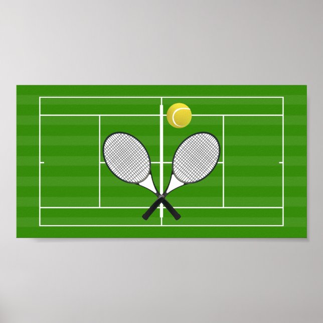 Tennis court & TENNIS RACKETS Poster (Front)