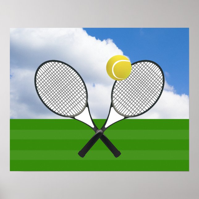 Tennis court & TENNIS RACKETS Poster (Front)