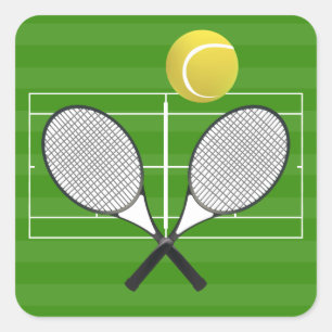 Tennis court & TENNIS RACKETS Square Sticker