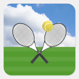 Tennis court & TENNIS RACKETS Square Sticker