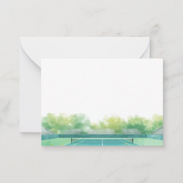 Tennis Court watercolor Card (Front)