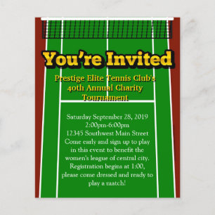 Tennis Court You're Invited Custom Small Flyers