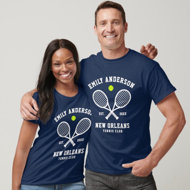 Tennis Custom Club Name Ball Racket T-Shirt (Creator Uploaded)